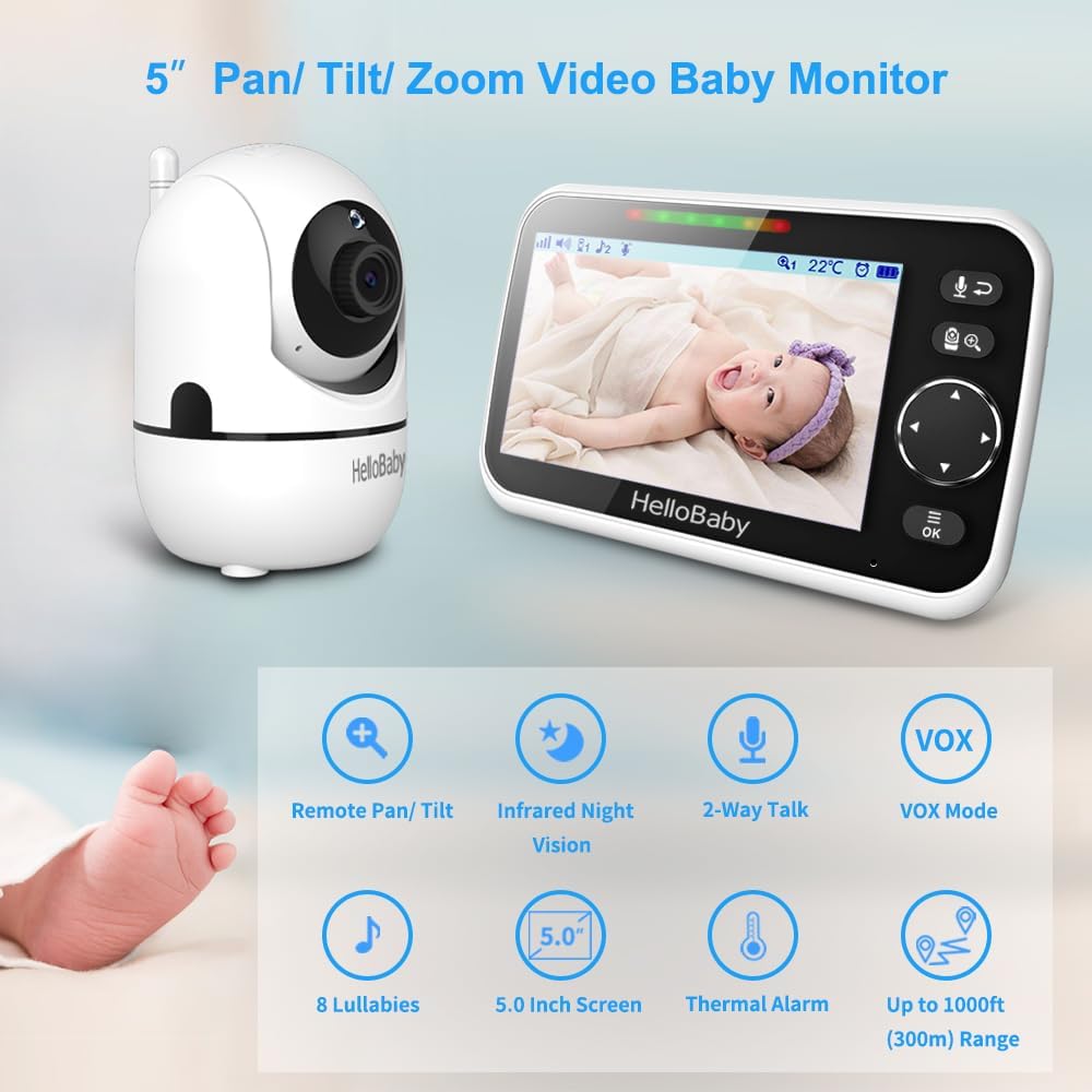 HelloBaby 5″ Video Baby Monitor with Camera — view 2