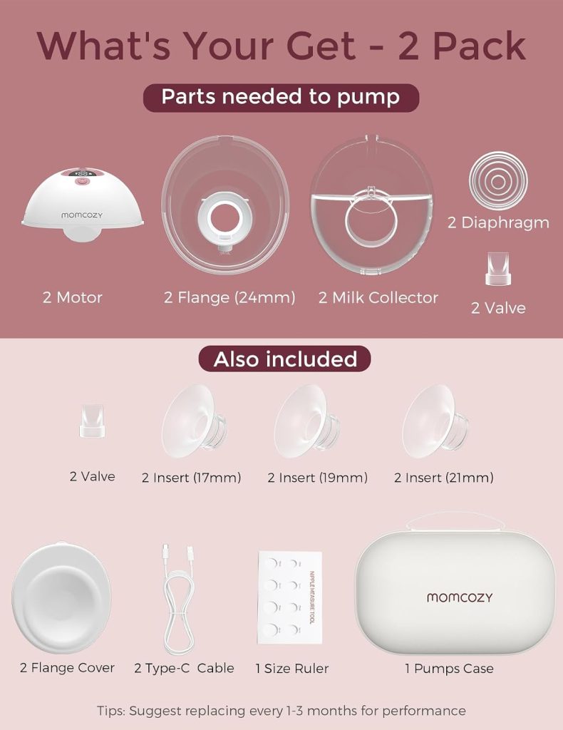 Momcozy M5 App-Controlled Wearable Breast Pump, 2-Pack — view 7
