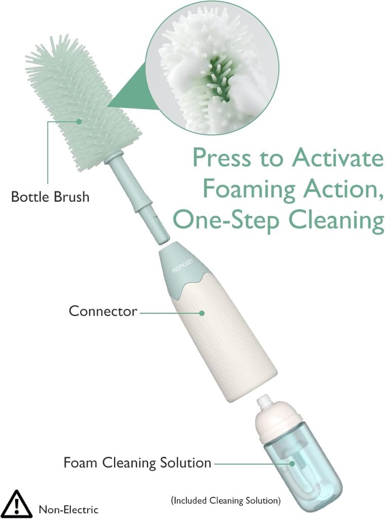 Momcozy Green Baby Bottle Brush Kit — view 2