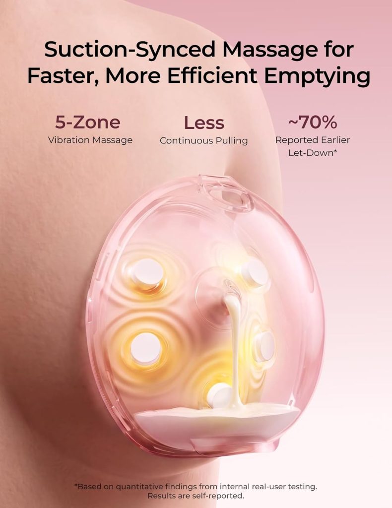 Momcozy Wearable Breast Pump with Heated Flange — view 4