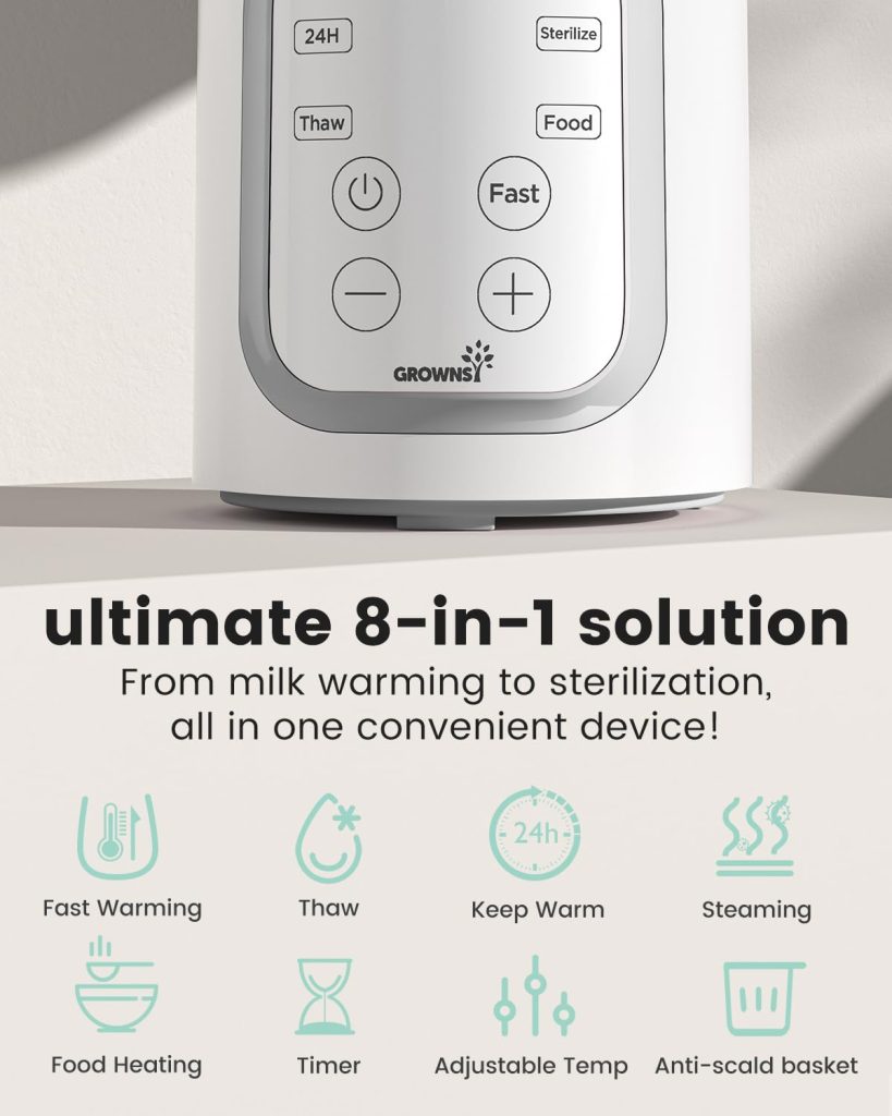 Grownsy Fast Bottle Warmer, 8-in-1, Gray — view 3