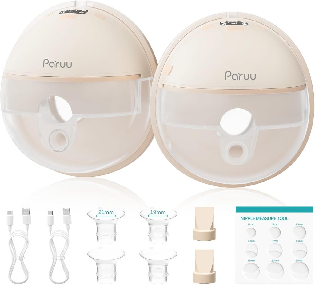Paruu Wearable Hands-Free Electric Breast Pump, 2 Pack