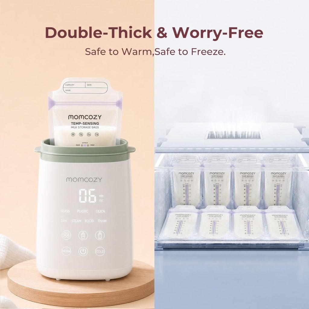 Momcozy Breastmilk Storage Bags, Temp-Sense, Double Zip — view 7