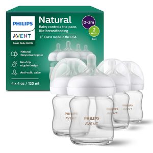 Philips Avent Glass Baby Bottles, 4-Pack, BPA-Free