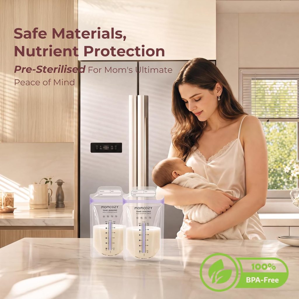 Momcozy Breastmilk Storage Bags, Temp-Sense, Double Zip — view 5
