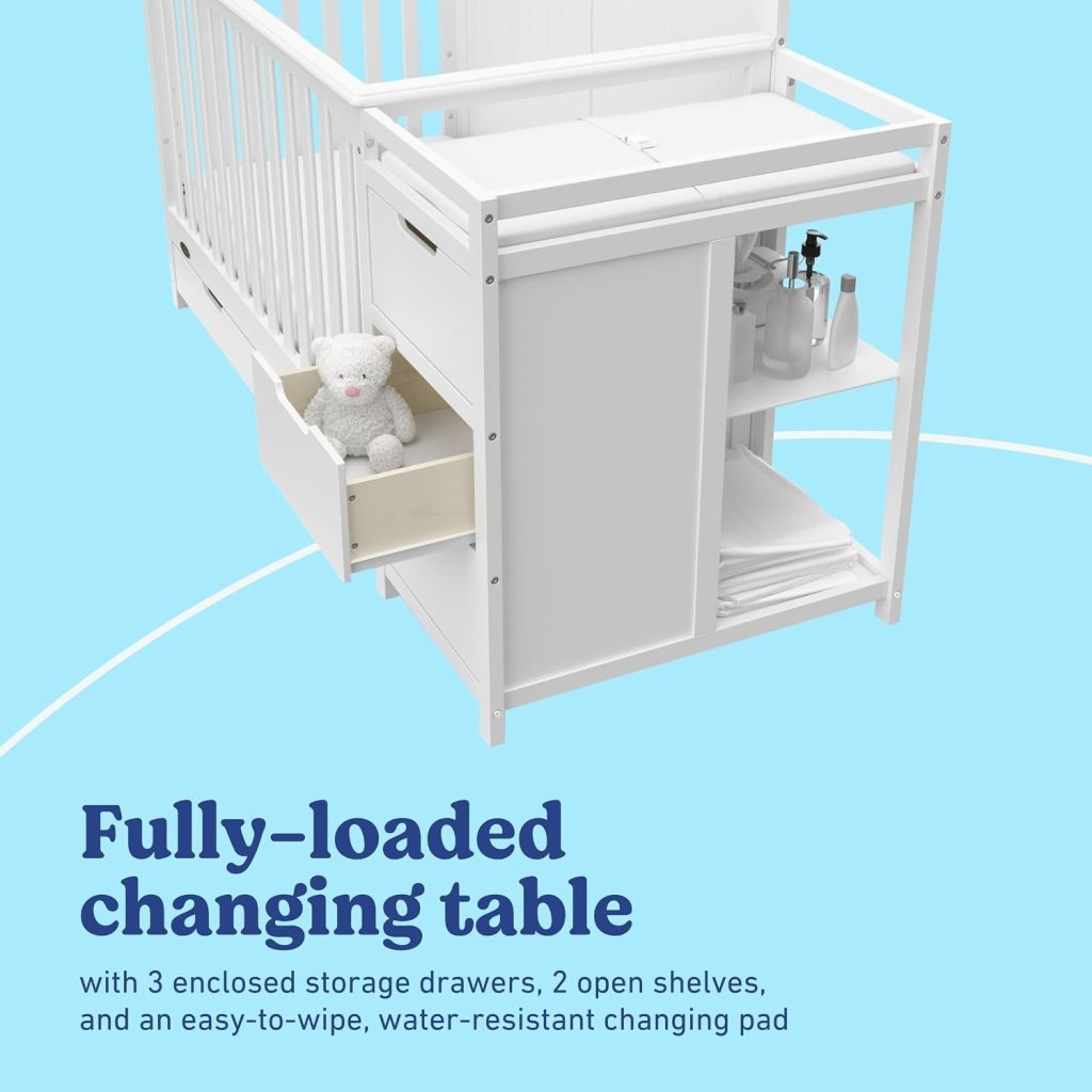 Graco Hadley Convertible Crib & Changer, White — view 4