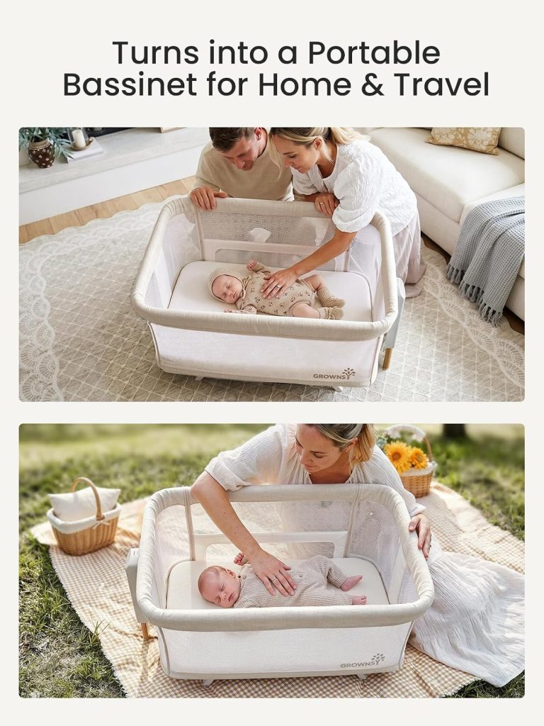 GROWNSY 5-in-1 Baby Bassinet with Manual Rocking — view 6