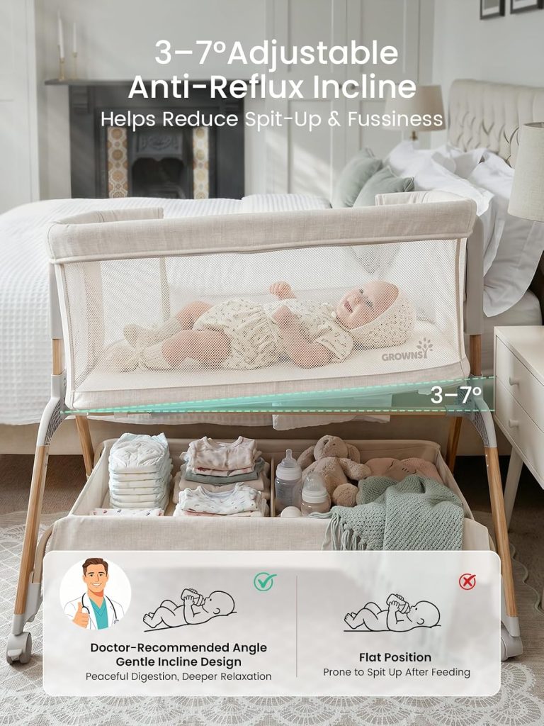 GROWNSY 5-in-1 Baby Bassinet with Manual Rocking — view 5