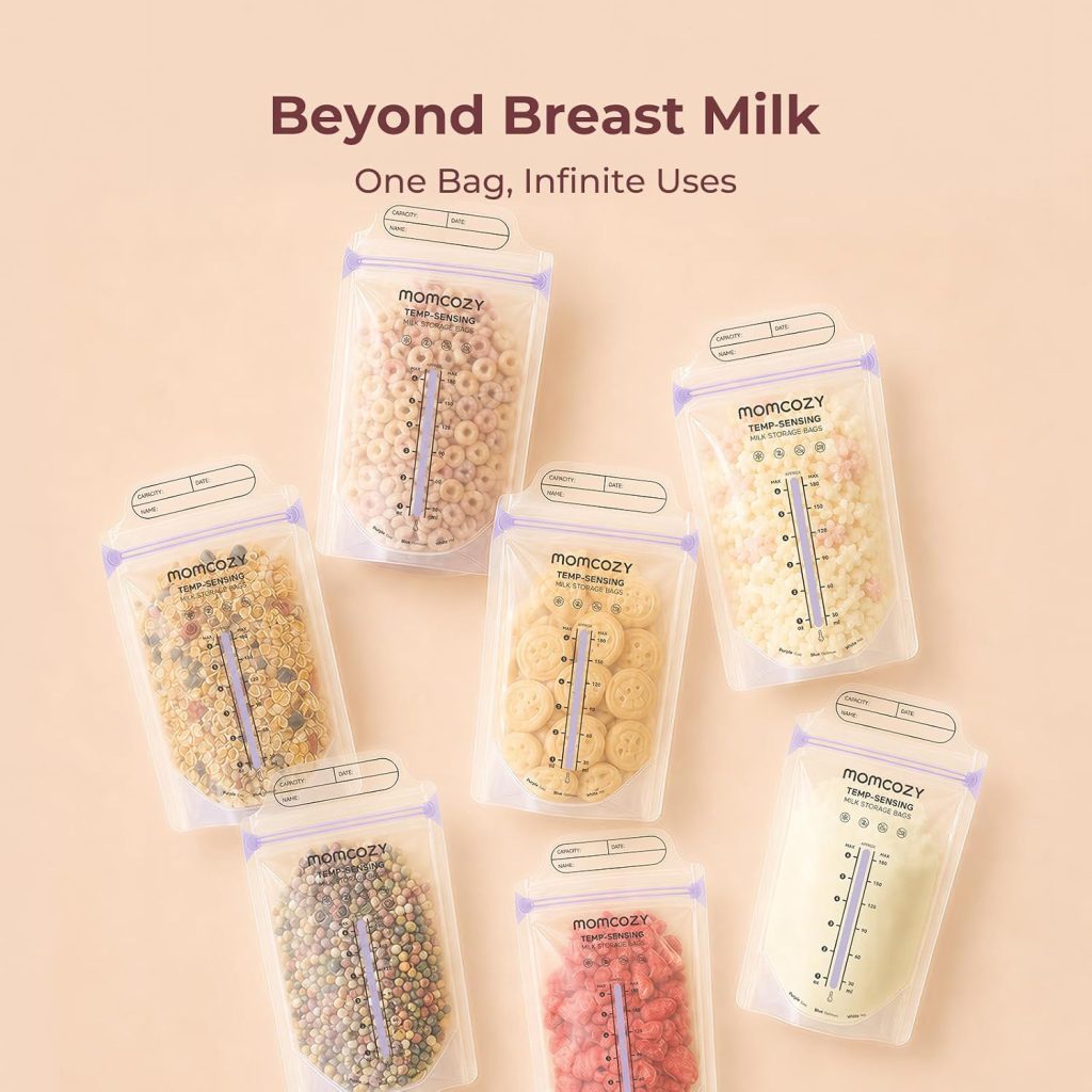 Momcozy Breastmilk Storage Bags, Temp-Sense, Double Zip — view 6