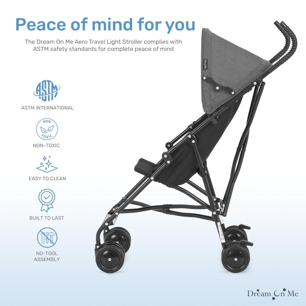 Dream On Me Aero Lightweight Umbrella Stroller, Black — view 5