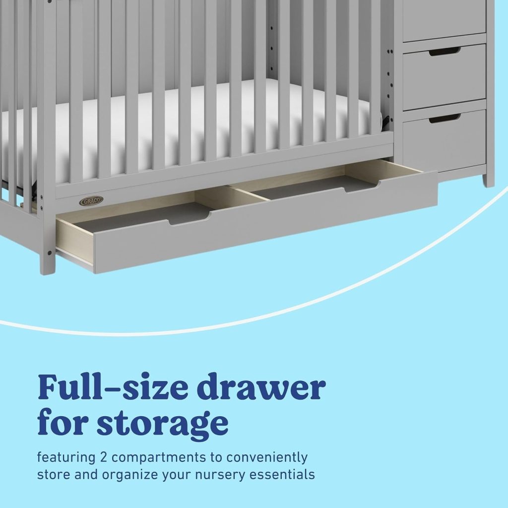 Graco Hadley Convertible Crib & Changer, Gray — view 5