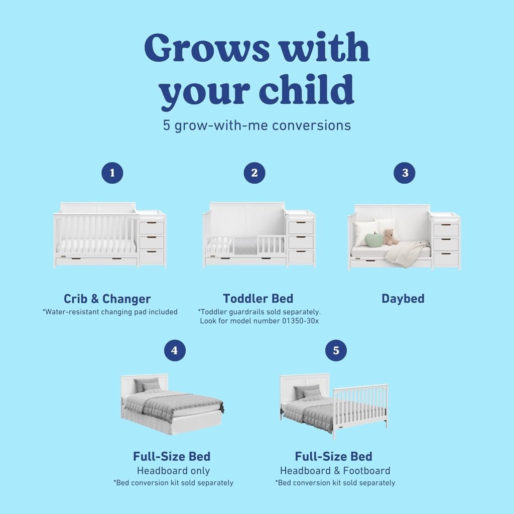 Graco Hadley Convertible Crib & Changer, White — view 7