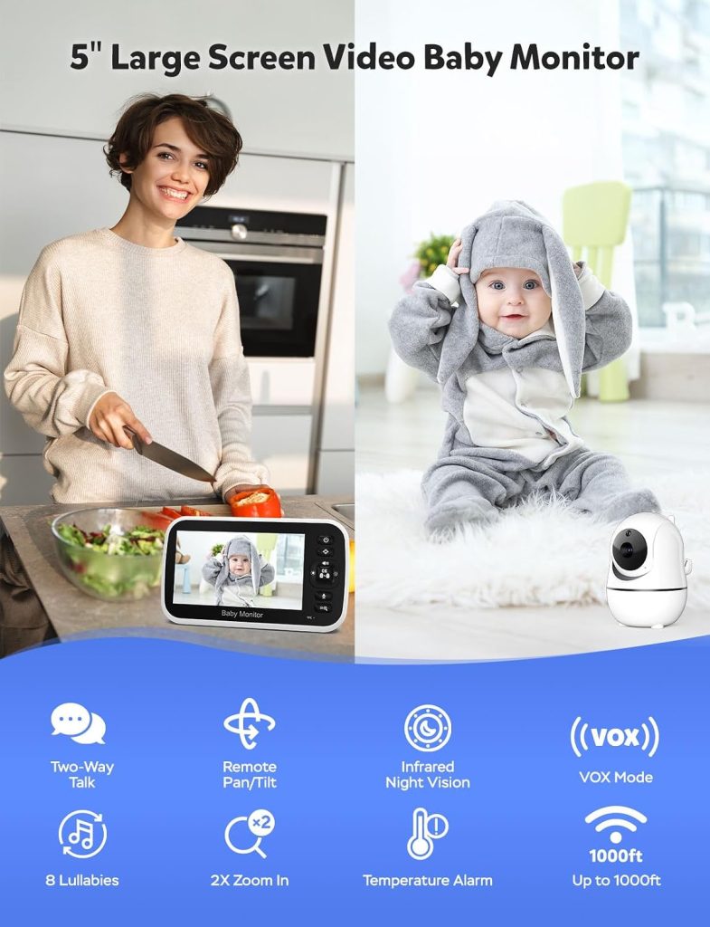GoodBaby 5″ Baby Monitor with Camera, Audio — view 2
