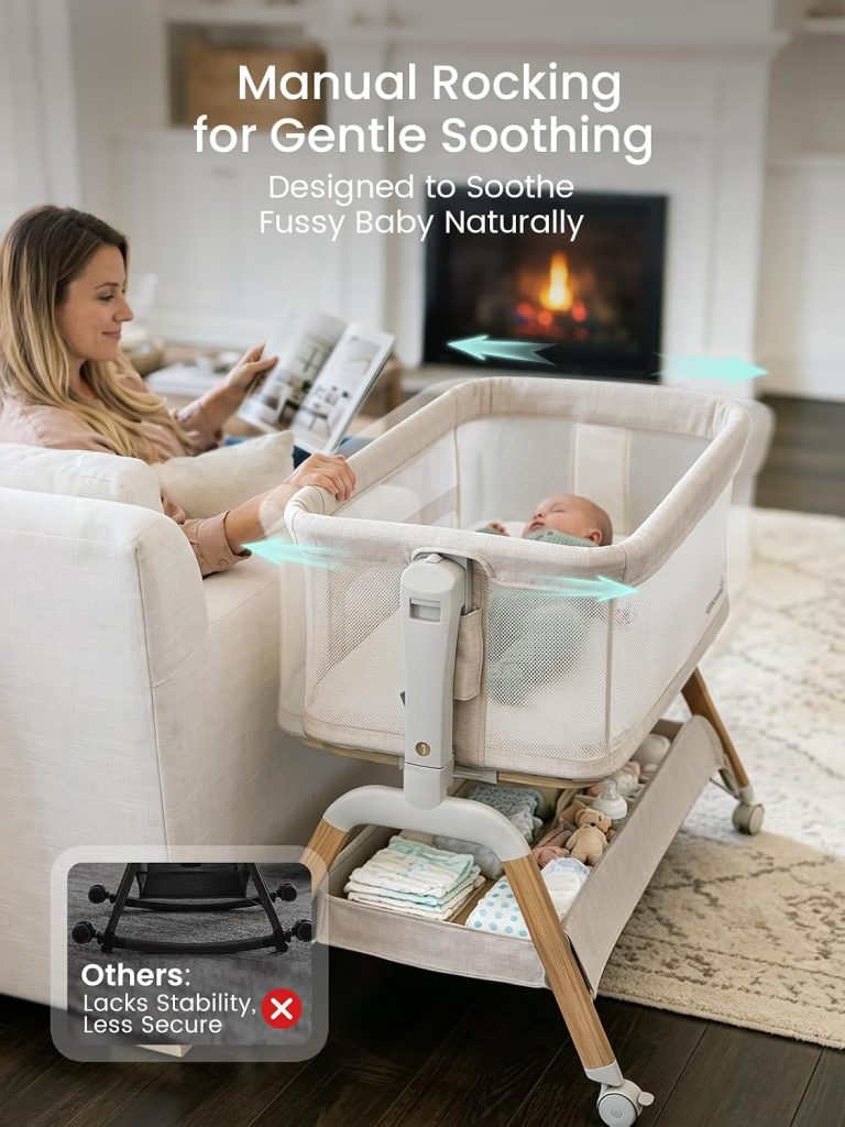 GROWNSY 5-in-1 Baby Bassinet with Manual Rocking — view 3