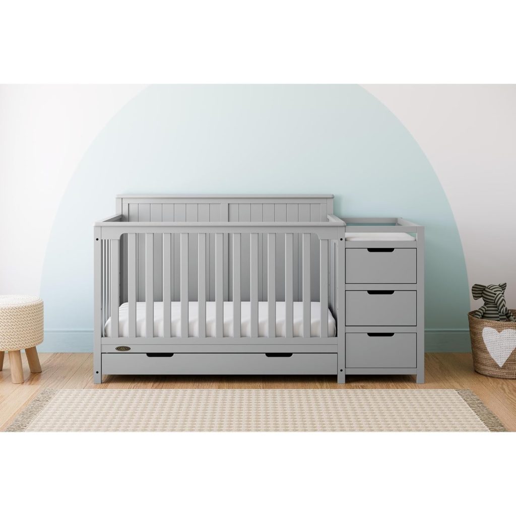 Graco Hadley Convertible Crib & Changer, Gray — view 2