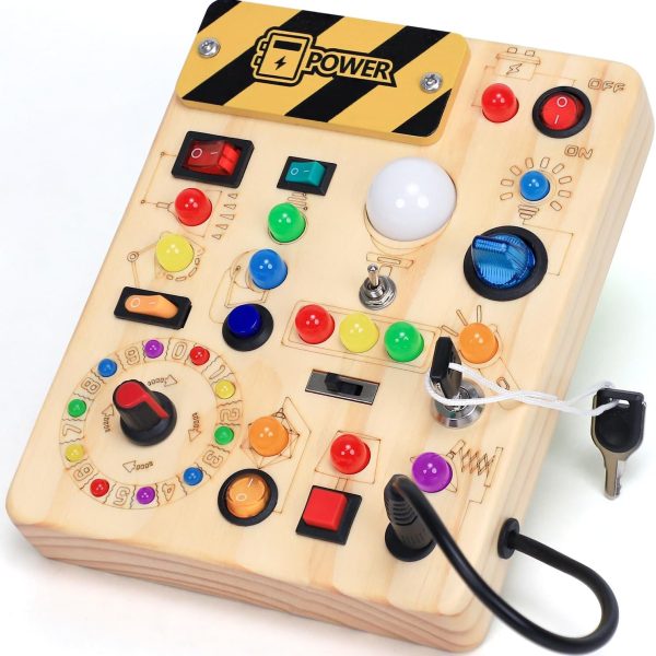 Montessori Busy Board with LED for Toddlers