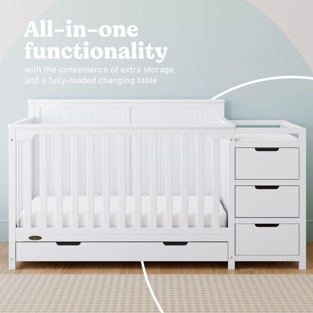 Graco Hadley Convertible Crib & Changer, White — view 3