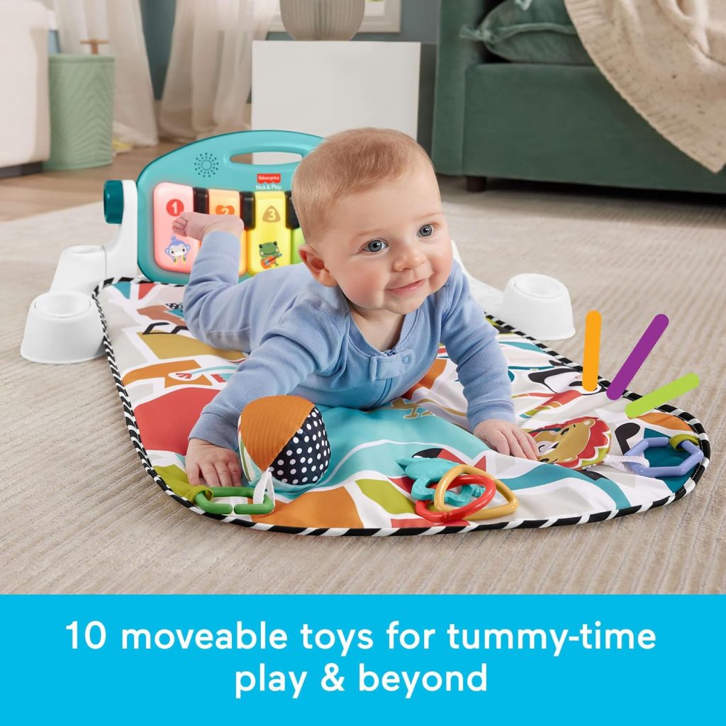 Fisher-Price Kick & Play Piano Gym, Blue — view 3