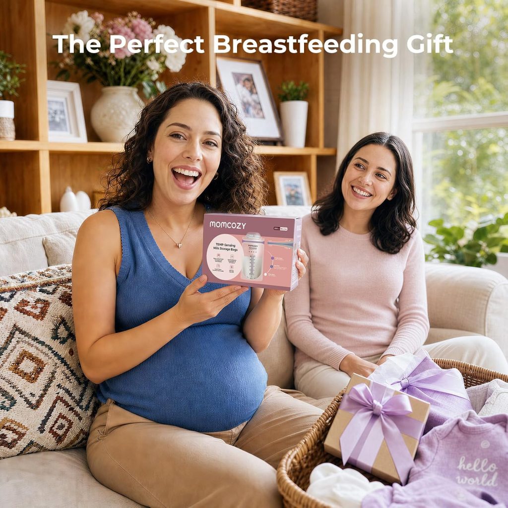 Momcozy Breastmilk Storage Bags, Temp-Sense, Double Zip — view 8