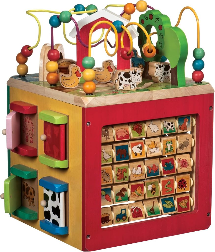 Battat Wooden Activity Cube: 5-Sided Play Center
