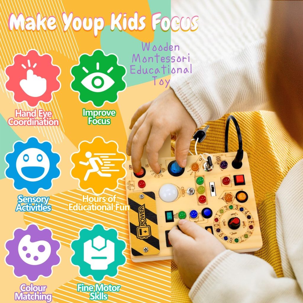 Montessori Busy Board with LED for Toddlers — view 5