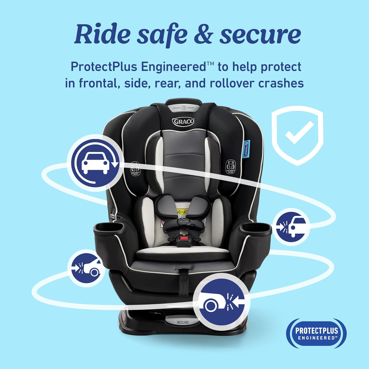 Graco Extend2Fit Convertible Car Seat, Gotham - Image 4