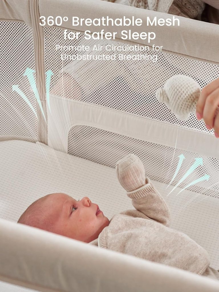 GROWNSY 5-in-1 Baby Bassinet with Manual Rocking — view 4