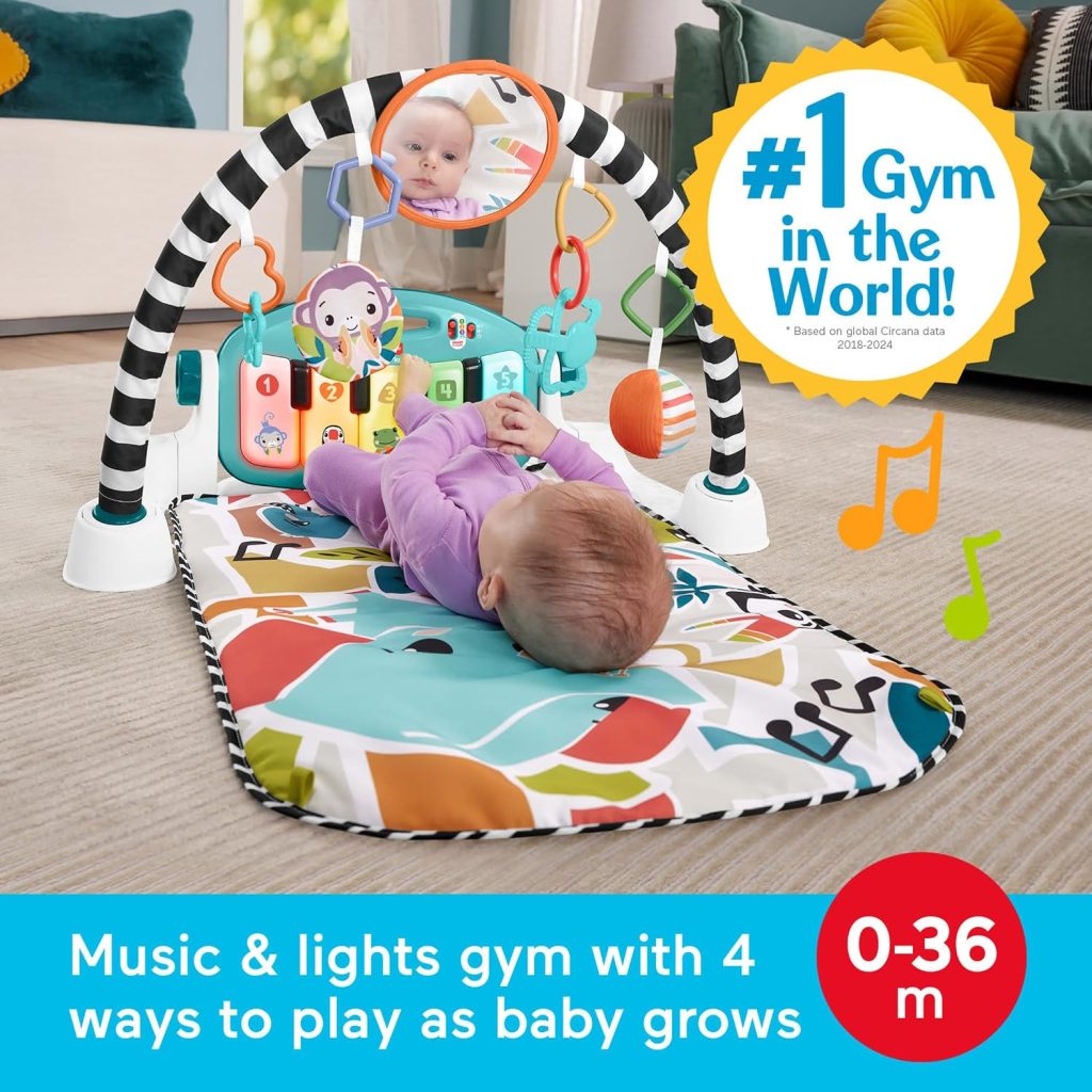 Fisher-Price Kick & Play Piano Gym, Blue — view 2