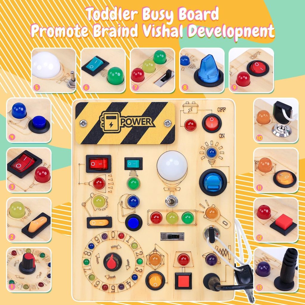 Montessori Busy Board with LED for Toddlers — view 2